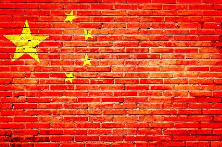 Graffiti der chinesischen Flagge