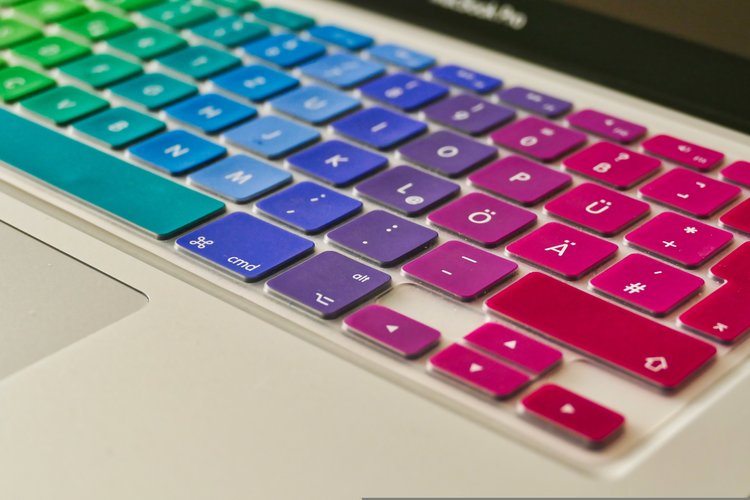 Bildschirmtastatur in bunten Farben