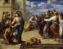 Gemälde "Die Heilung des Blinden" von El Greco, um 1570